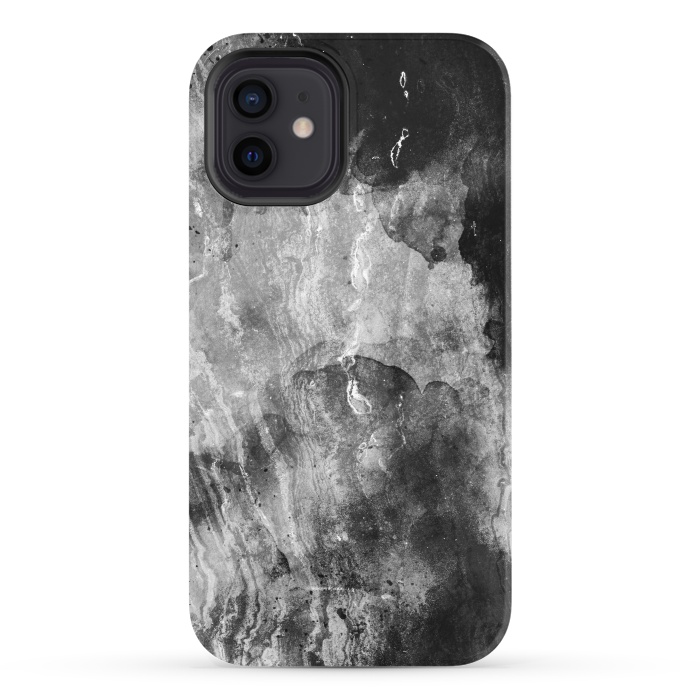 iPhone 12 StrongFit Gray painted marble by Oana 