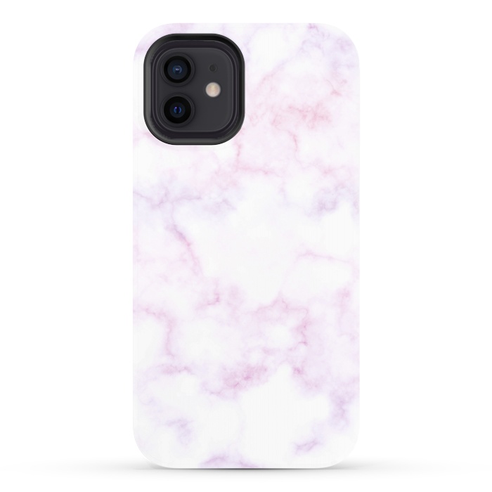 iPhone 12 StrongFit Soft white pink marble by Oana 