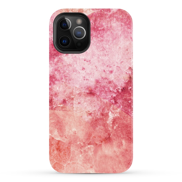 iPhone 12 Pro StrongFit Pink peach marble art by Oana 