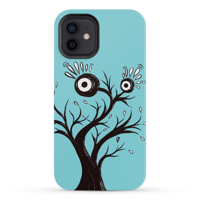 iPhone 12 mini StrongFit Tree Monster Weird Ink Drawing by Boriana Giormova