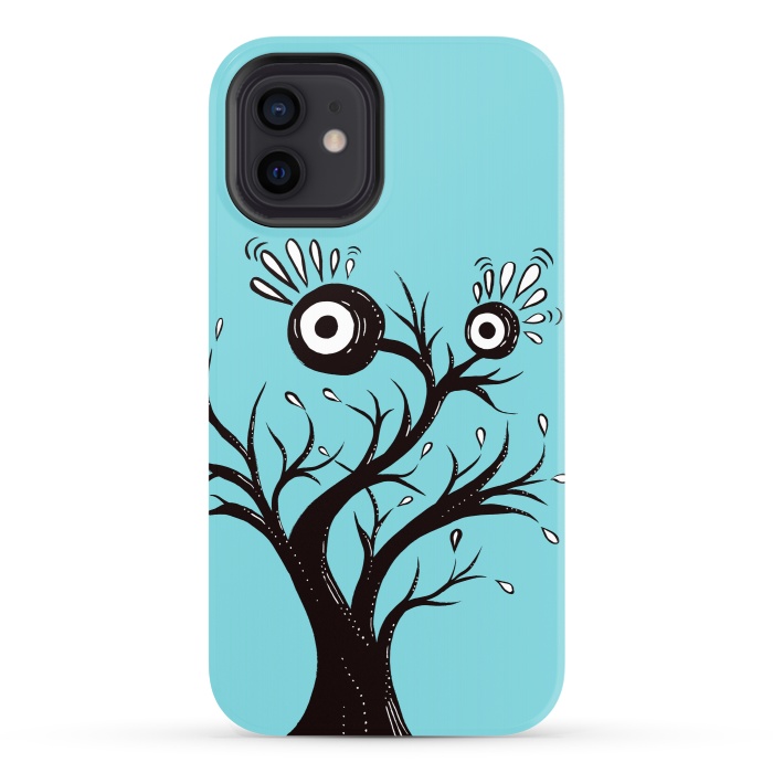 iPhone 12 StrongFit Tree Monster Weird Ink Drawing by Boriana Giormova
