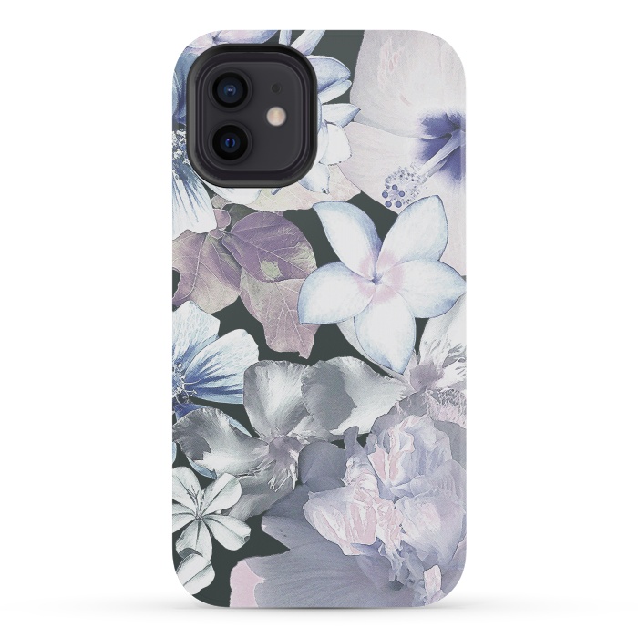 iPhone 12 mini StrongFit Dark flowers by Susanna Nousiainen