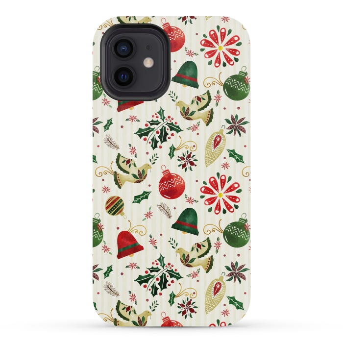 iPhone 12 mini StrongFit Ornate Christmas Ornaments by Noonday Design