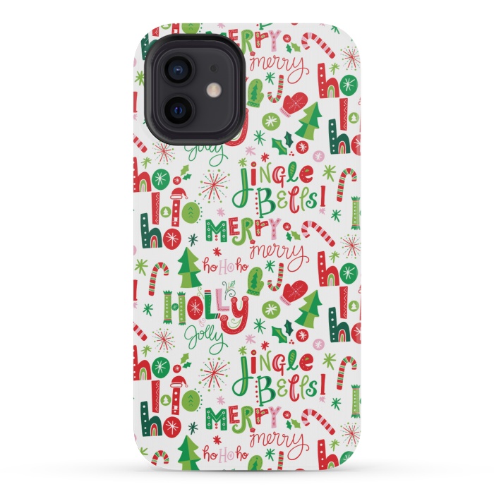 iPhone 12 mini StrongFit Festive Christmas Lettering by Noonday Design