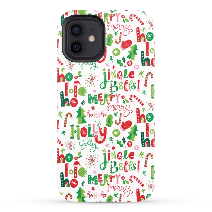 iPhone 12 StrongFit Festive Christmas Lettering by Noonday Design