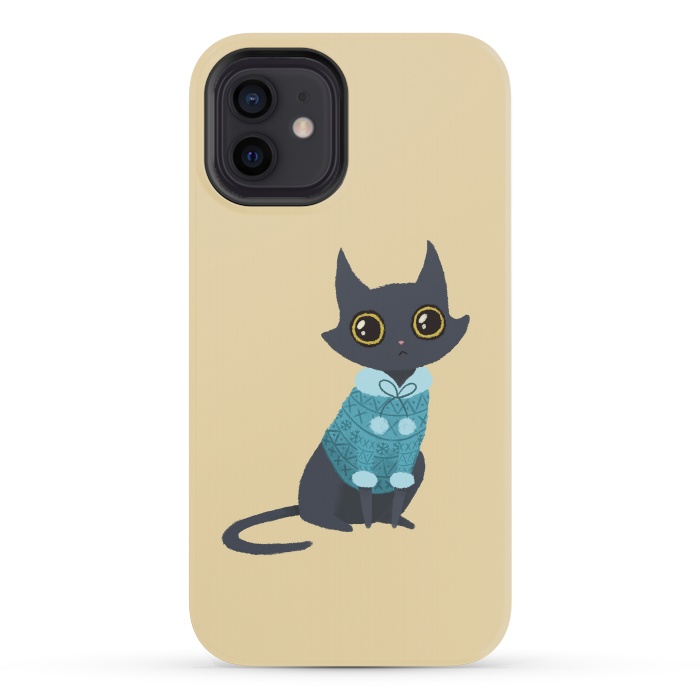 iPhone 12 mini StrongFit Cozy cat by Laura Nagel