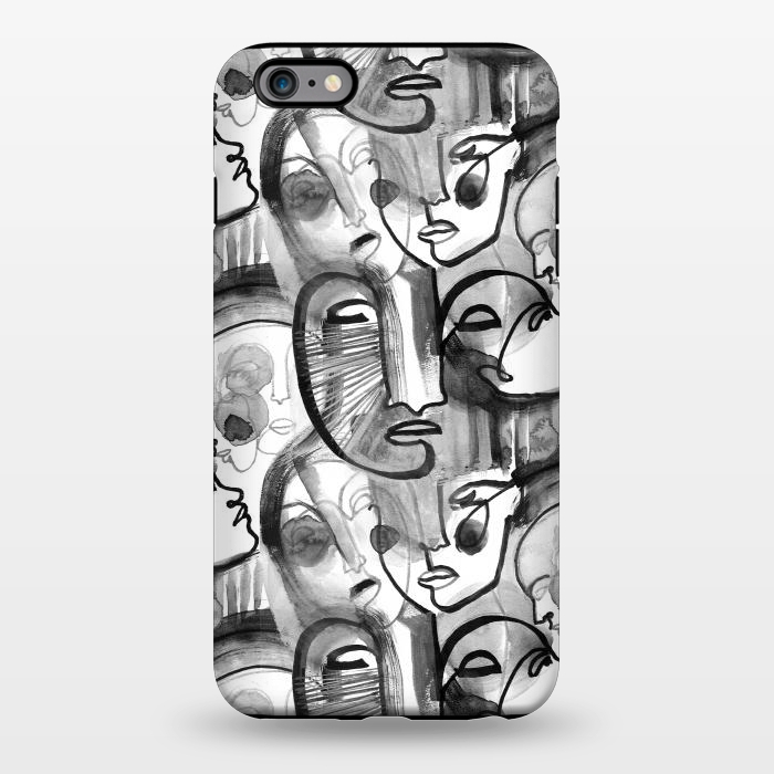 iPhone 6/6s plus StrongFit Tribal ink line art portaits by Oana 