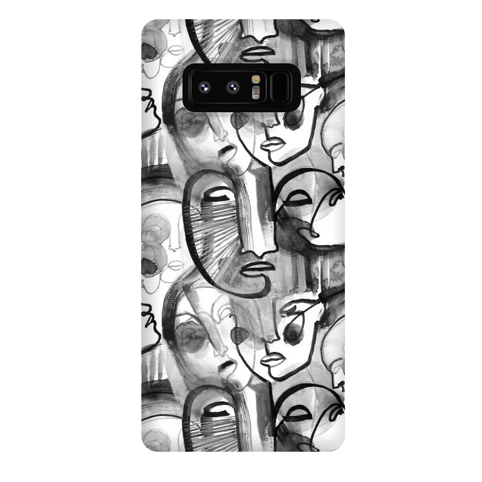 Galaxy Note 8 StrongFit Tribal ink line art portaits by Oana 
