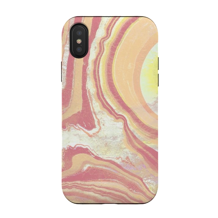 iPhone Xs / X StrongFit Solar terracotta yellow marble art by Oana 