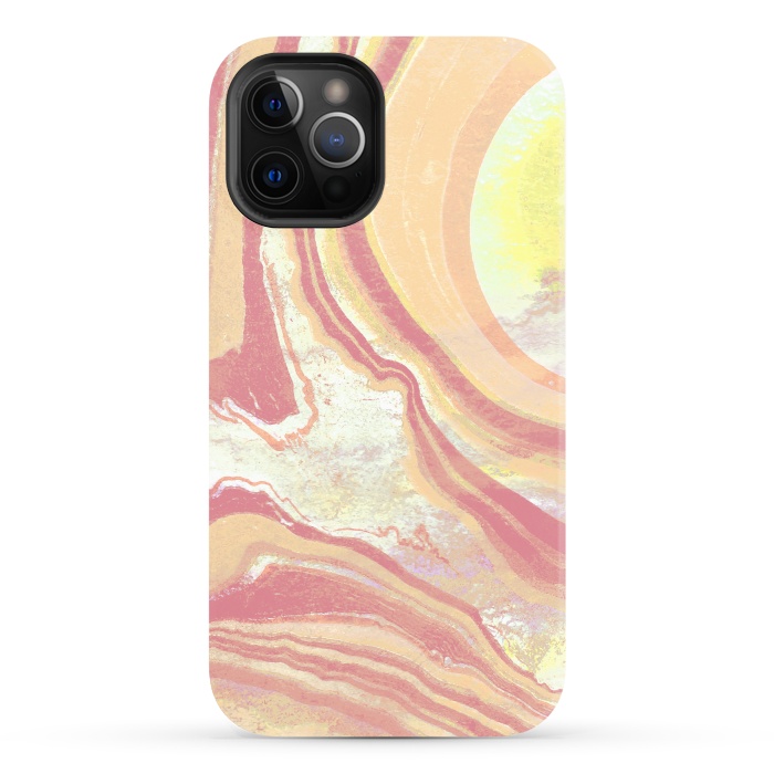 iPhone 12 Pro Max StrongFit Solar terracotta yellow marble art by Oana 