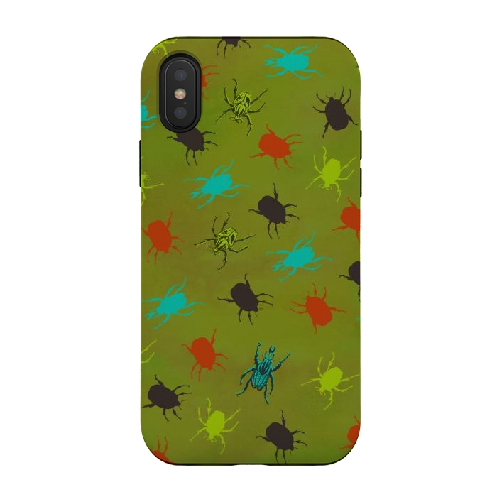 iPhone Xs / X StrongFit Beetles & Bugs by Lotti Brown