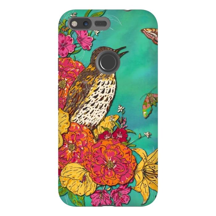 Pixel XL StrongFit Floral Songthrush by Lotti Brown