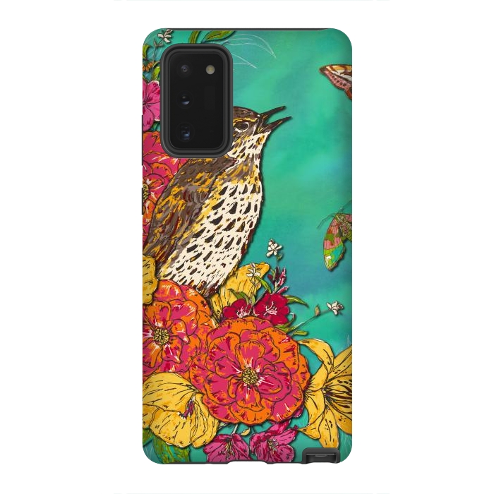 Galaxy Note 20 StrongFit Floral Songthrush by Lotti Brown