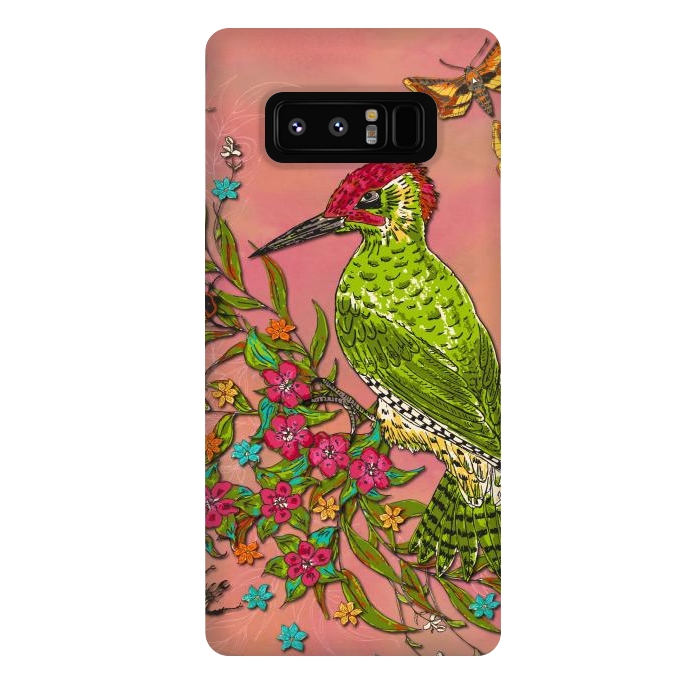 Galaxy Note 8 StrongFit Floral Woodpecker by Lotti Brown