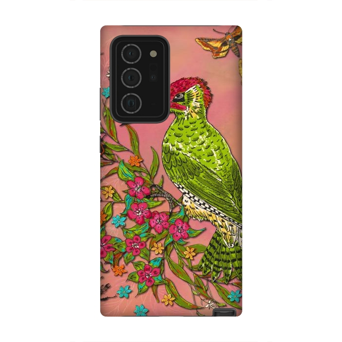 Galaxy Note 20 Ultra StrongFit Floral Woodpecker by Lotti Brown