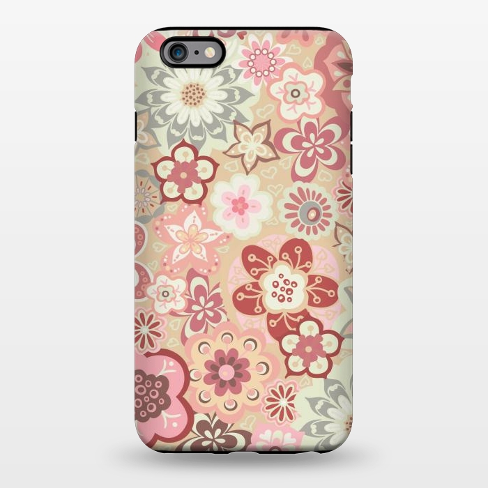 iPhone 6/6s plus StrongFit Beautiful Bouquet of Blooms-Beige and Pink by Paula Ohreen