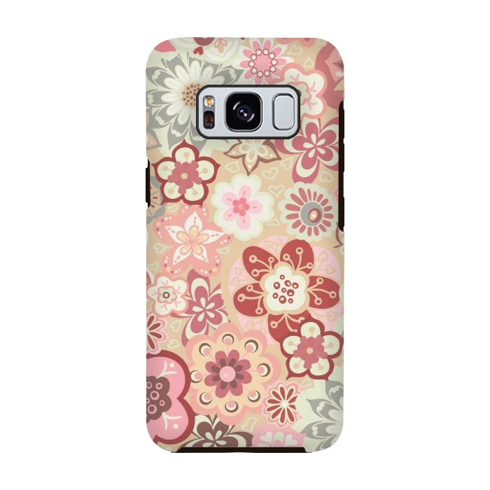 Galaxy S8 StrongFit Beautiful Bouquet of Blooms-Beige and Pink by Paula Ohreen
