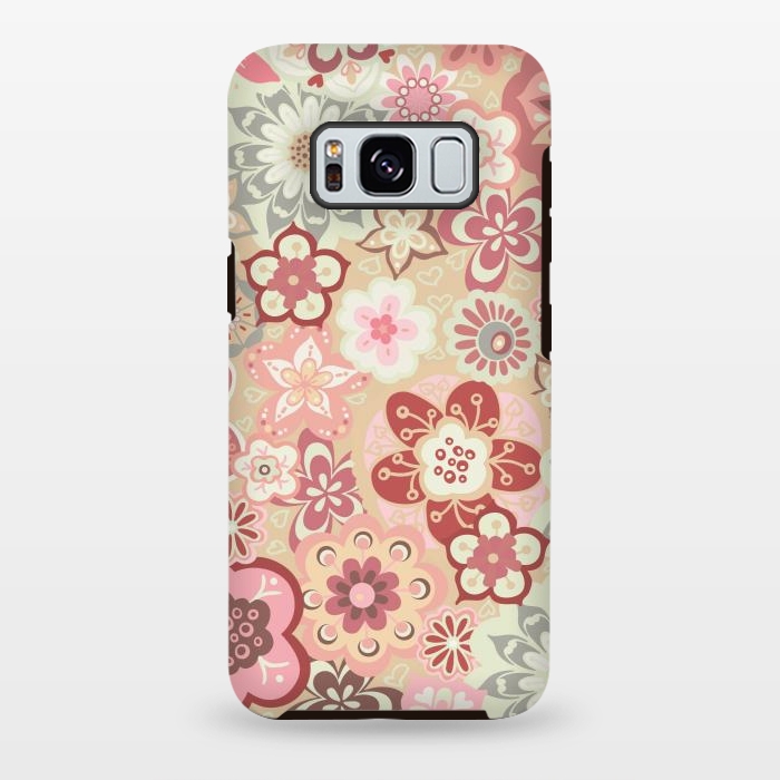 Galaxy S8 plus StrongFit Beautiful Bouquet of Blooms-Beige and Pink by Paula Ohreen