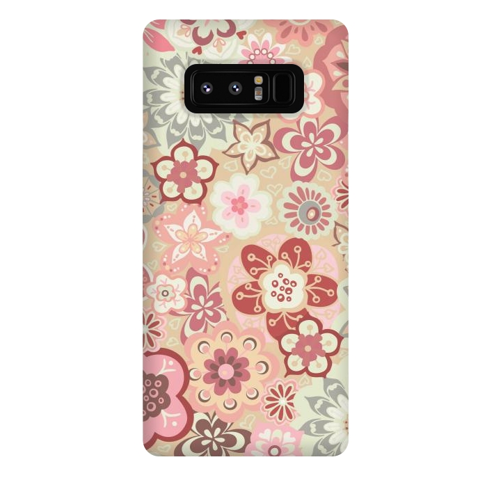 Galaxy Note 8 StrongFit Beautiful Bouquet of Blooms-Beige and Pink by Paula Ohreen