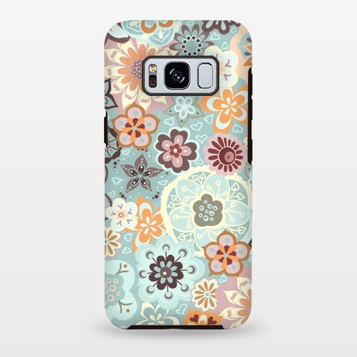 Galaxy S8 plus StrongFit Beautiful Bouquet of Blooms-Blue and Pink by Paula Ohreen