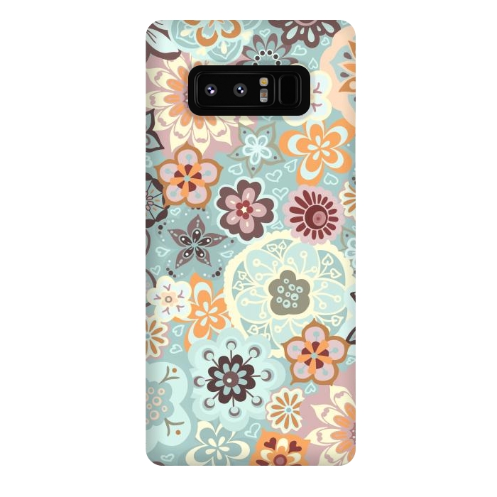 Galaxy Note 8 StrongFit Beautiful Bouquet of Blooms-Blue and Pink by Paula Ohreen