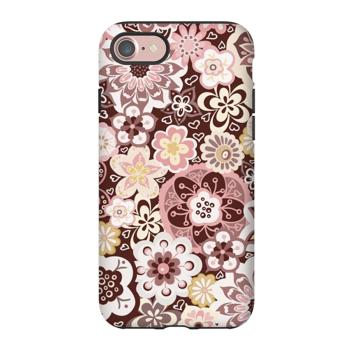 iPhone 7 StrongFit Bouquet of Blooms-Brown and Yellow by Paula Ohreen