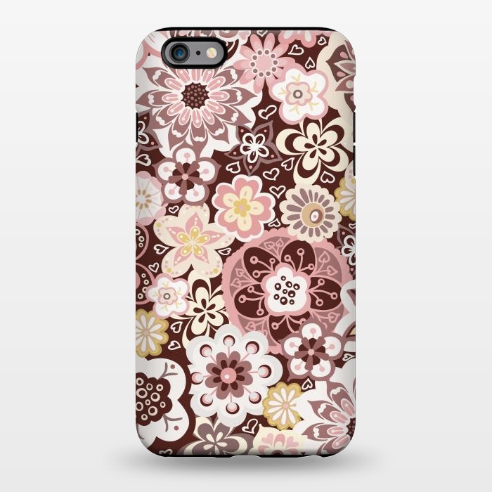 iPhone 6/6s plus StrongFit Bouquet of Blooms-Brown and Yellow by Paula Ohreen