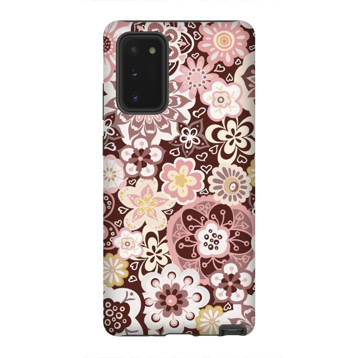 Galaxy Note 20 StrongFit Bouquet of Blooms-Brown and Yellow by Paula Ohreen
