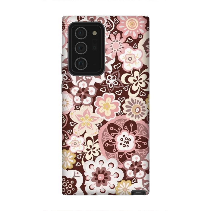 Galaxy Note 20 Ultra StrongFit Bouquet of Blooms-Brown and Yellow by Paula Ohreen