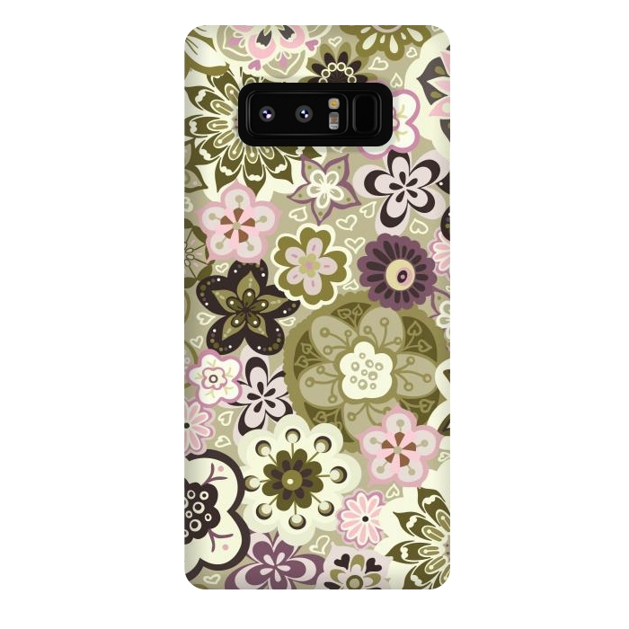 Galaxy Note 8 StrongFit Bouquet of Blooms-Green and Pink by Paula Ohreen