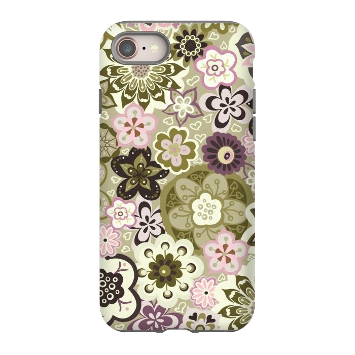 iPhone SE StrongFit Bouquet of Blooms-Green and Pink by Paula Ohreen
