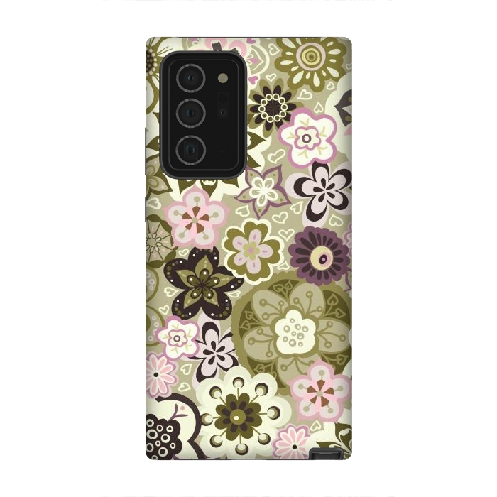 Galaxy Note 20 Ultra StrongFit Bouquet of Blooms-Green and Pink by Paula Ohreen