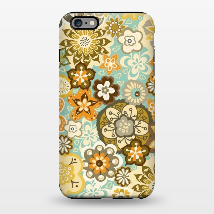 iPhone 6/6s plus StrongFit Bouquet of Blooms-Blue and Orange by Paula Ohreen
