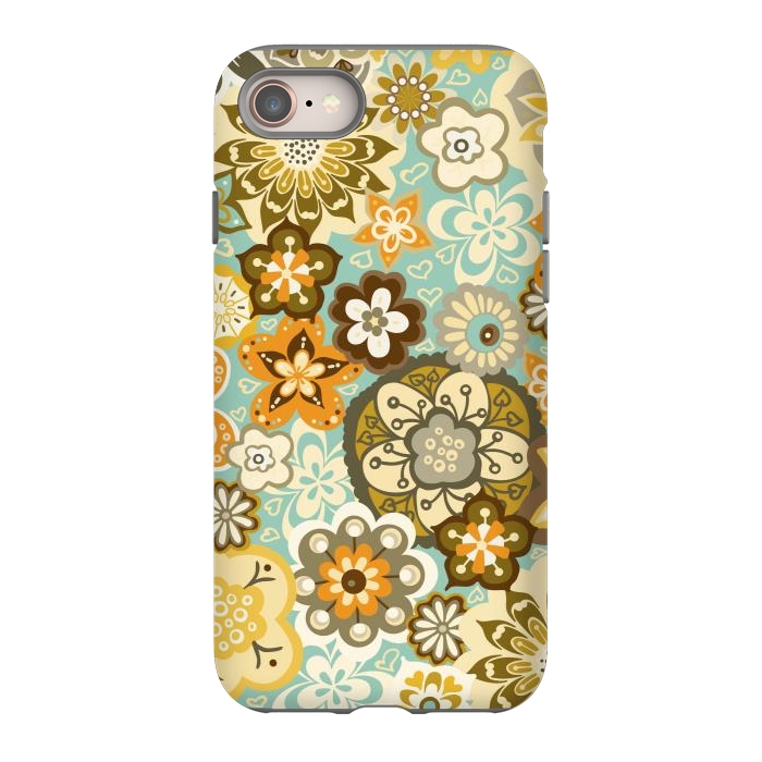 iPhone SE StrongFit Bouquet of Blooms-Blue and Orange by Paula Ohreen