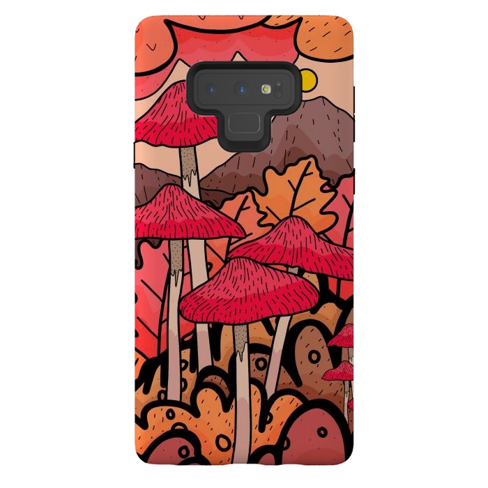 Galaxy Note 9 StrongFit The mushrooms and the hills by Steve Wade (Swade)