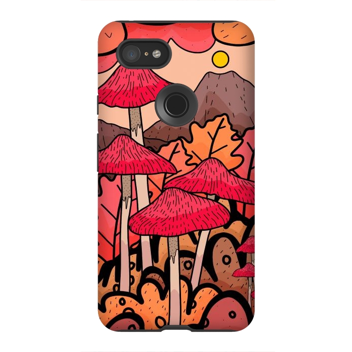 Pixel 3XL StrongFit The mushrooms and the hills by Steve Wade (Swade)