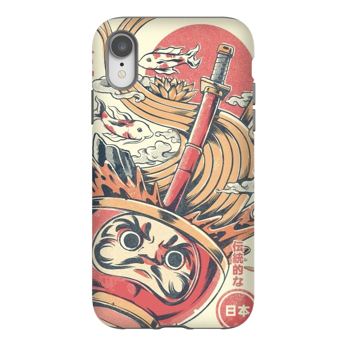 iPhone Xr StrongFit Daruma Ramen - White by Ilustrata