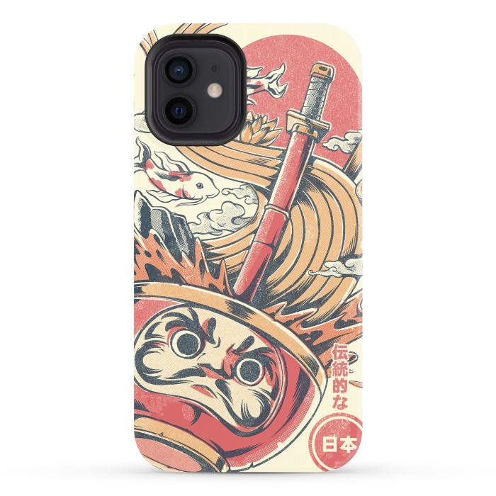 iPhone 12 StrongFit Daruma Ramen - White by Ilustrata