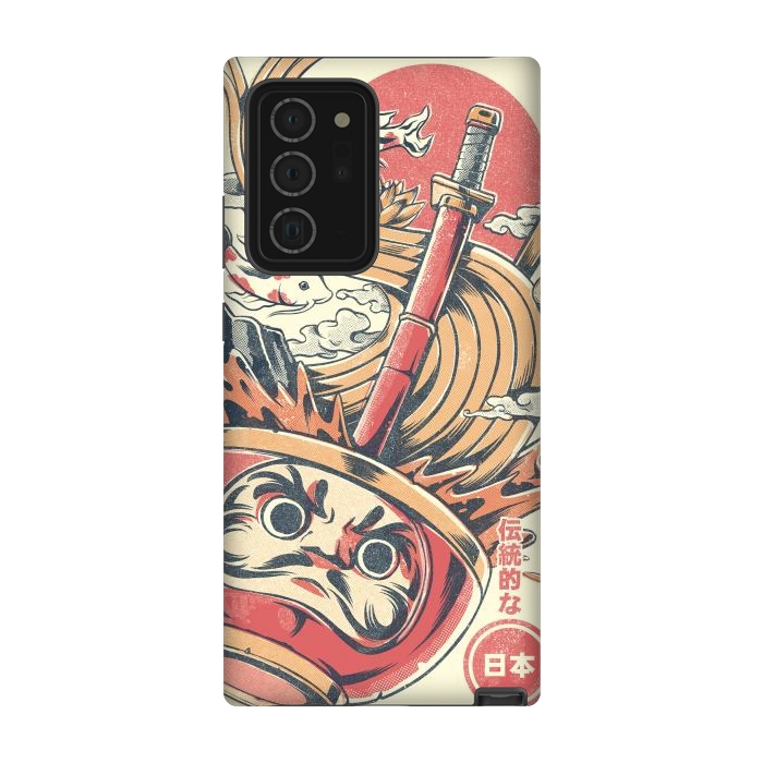 Galaxy Note 20 Ultra StrongFit Daruma Ramen - White by Ilustrata