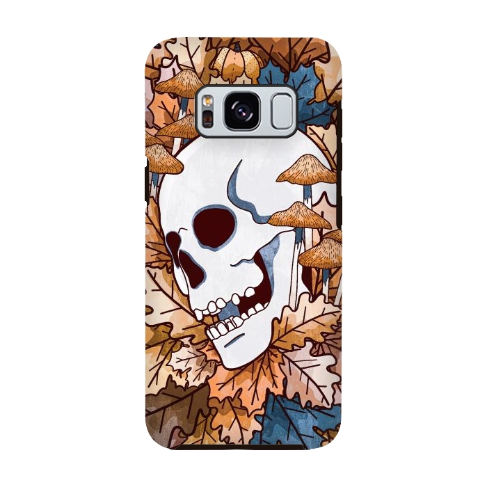 Galaxy S8 StrongFit The autumnal skull and mushrooms by Steve Wade (Swade)