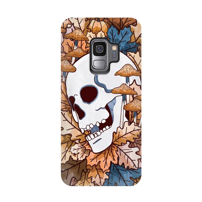 Galaxy S9 StrongFit The autumnal skull and mushrooms by Steve Wade (Swade)