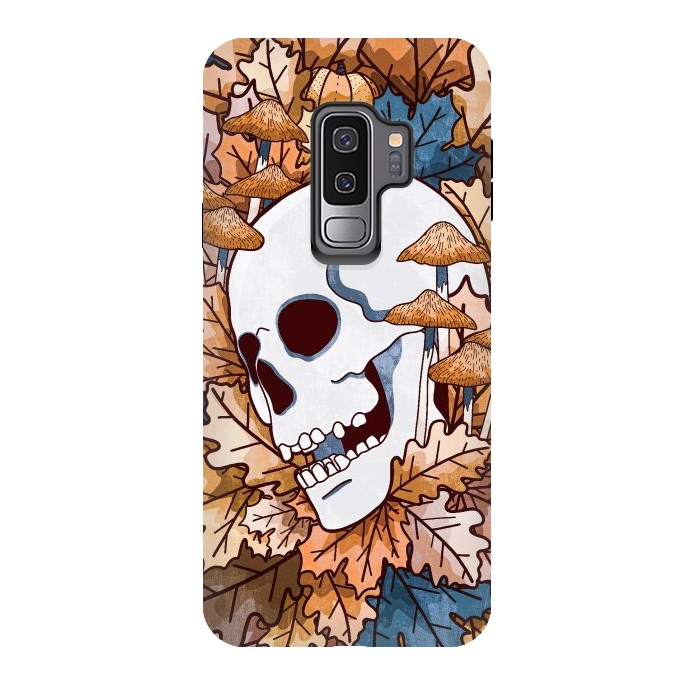 Galaxy S9 plus StrongFit The autumnal skull and mushrooms by Steve Wade (Swade)