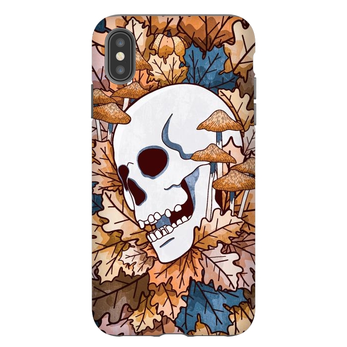iPhone Xs Max StrongFit The autumnal skull and mushrooms by Steve Wade (Swade)