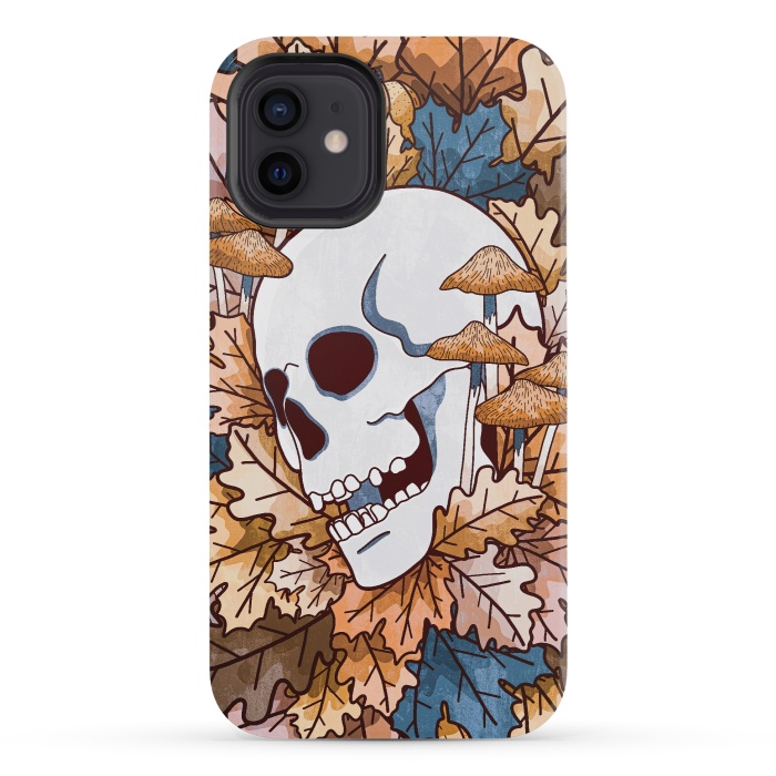 iPhone 12 mini StrongFit The autumnal skull and mushrooms by Steve Wade (Swade)