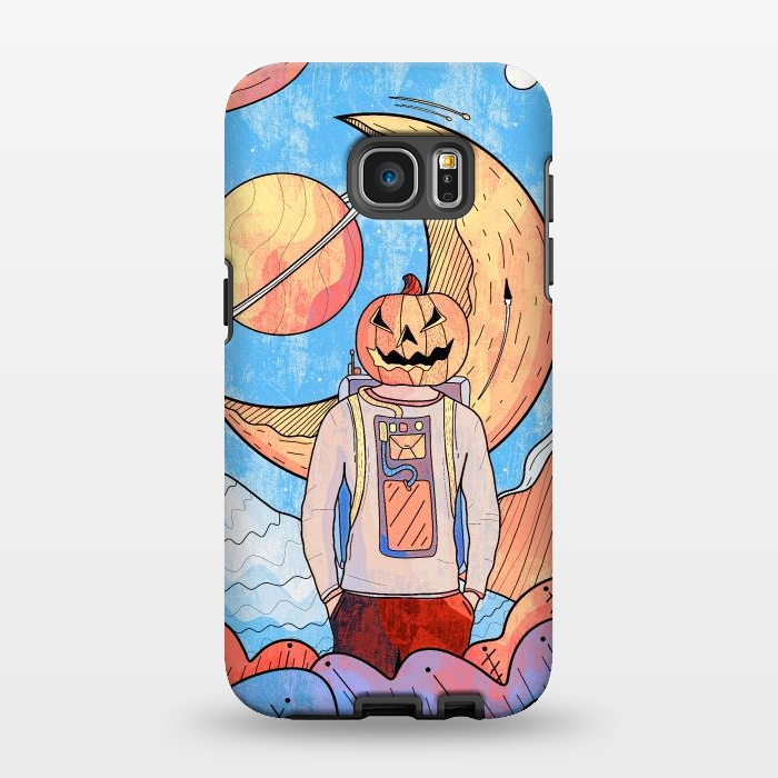Galaxy S7 EDGE StrongFit The pumpkin astronaut  by Steve Wade (Swade)