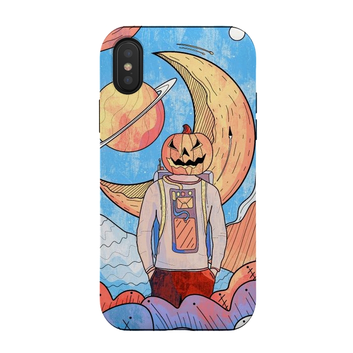iPhone Xs / X StrongFit The pumpkin astronaut  by Steve Wade (Swade)