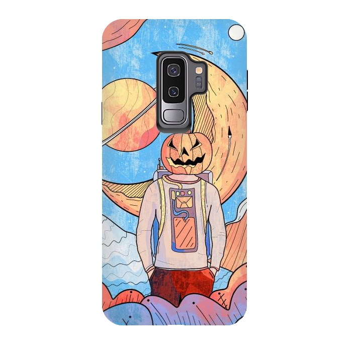 Galaxy S9 plus StrongFit The pumpkin astronaut  by Steve Wade (Swade)