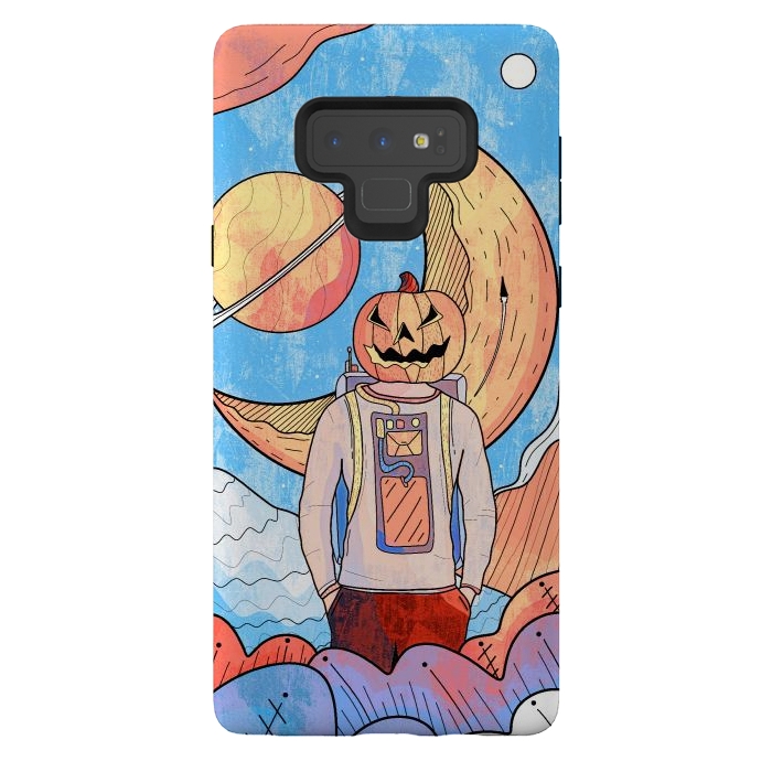 Galaxy Note 9 StrongFit The pumpkin astronaut  by Steve Wade (Swade)
