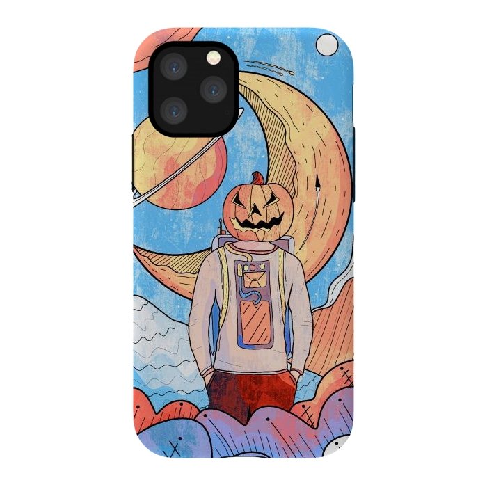 iPhone 11 Pro StrongFit The pumpkin astronaut  by Steve Wade (Swade)