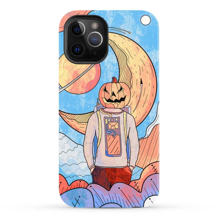 iPhone 12 Pro Max StrongFit The pumpkin astronaut  by Steve Wade (Swade)